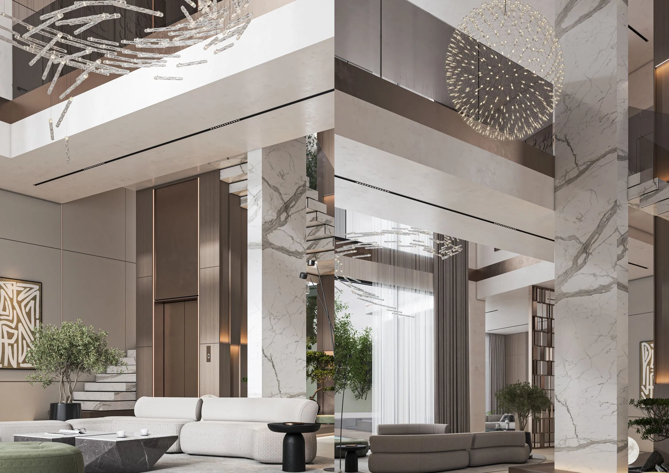 Premium interior fit-out project showcasing modern design and custom furniture installation